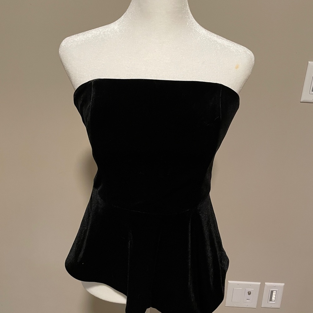Asymmetric tube top velvet